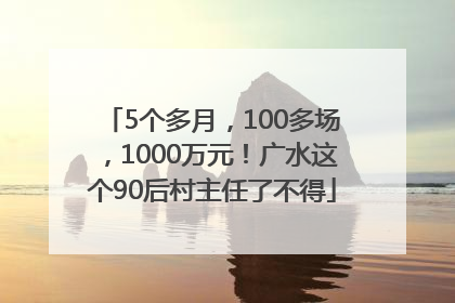 5个多月，100多场，1000万元！广水这个90后村主任了不得