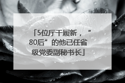 5位厅干履新，“80后”的他已任省级党委副秘书长