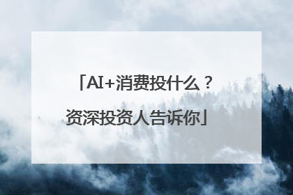 AI+消费投什么？资深投资人告诉你
