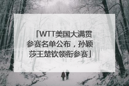 WTT美国大满贯参赛名单公布，孙颖莎王楚钦领衔参赛